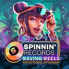 Spinnin' Records Raving Reels slot game with DJ girl and neon lights